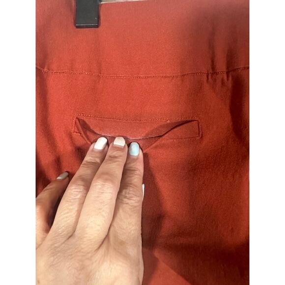 Zac & Rachel Rust Straight Leg Dressy Pull On Pants Women Sz 10 - Picture 6 of 7